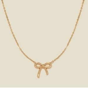 Made By Mary Gold Vermeil Bow Necklace $70 Sold Out 
🎀
